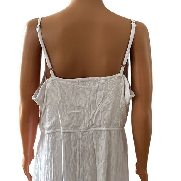 KELLY RENEÈ White Crepe Flower Embroidered Maxi Dress XLARGE - Picture 5 of 14